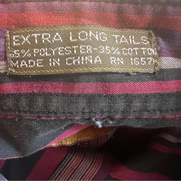 OUTLAW WESTERN WEAR Striped snap down shirt size L (16-16-½). Extra long tails - Picture 2 of 10
